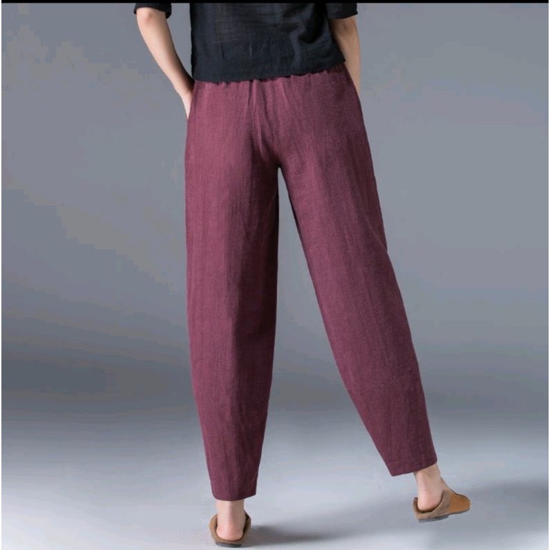 BLOSSOME PANTS CELANA LINEN QILLA  BAGGY PANTS HAREM PANTS