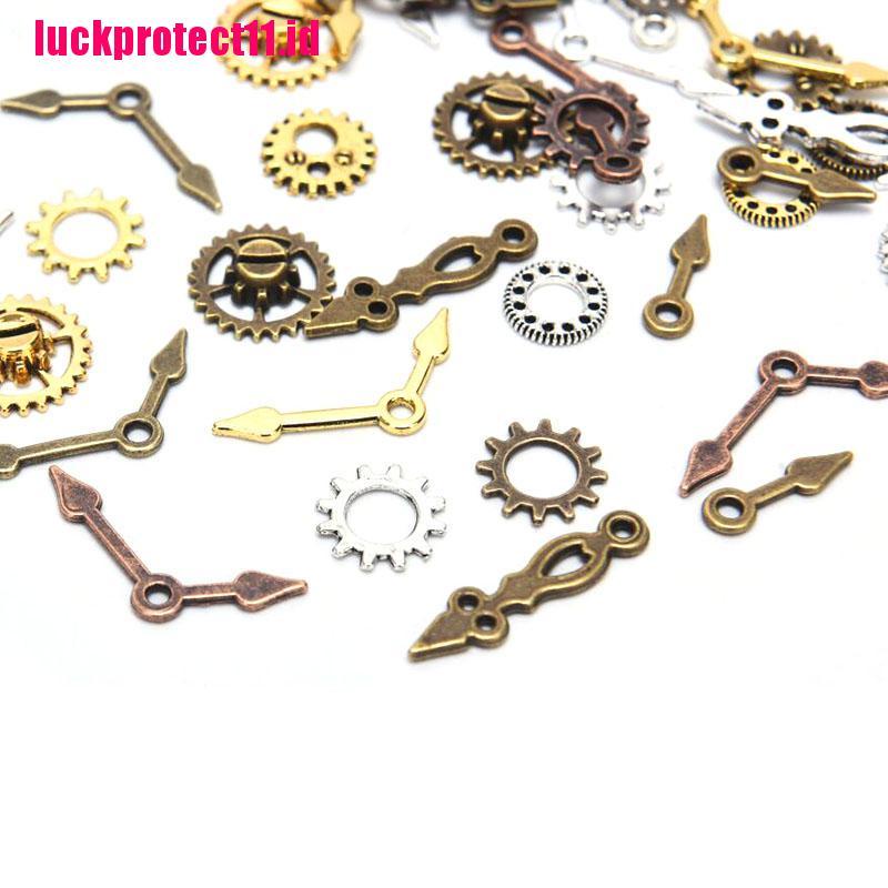 (LUCK) 100pcs / Lot Liontin Bentuk Roda Gigi Campur Gaya Punk Untuk DIY Perhiasan Charms