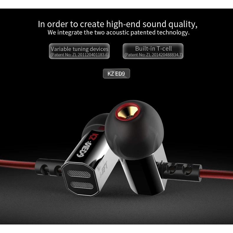 KZ ED9 In Ear Metal  Earphone with Mic - GARANSI RESMI