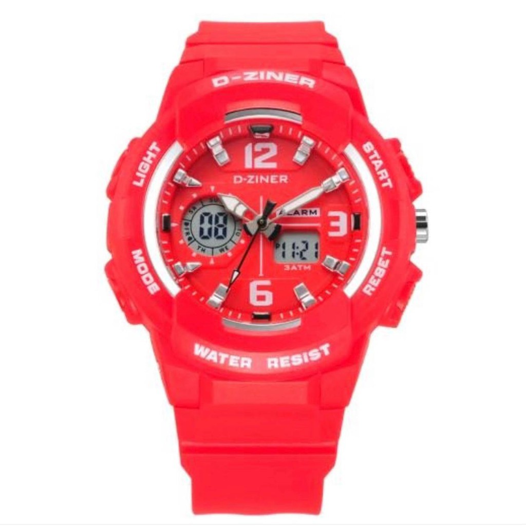 PA JAM TANGAN SPORT PRIA WANITA DUAL-TIME D-ZINER DZINER DZ-8171ORIGINAL WATER RESSIST GROSIR MURAH