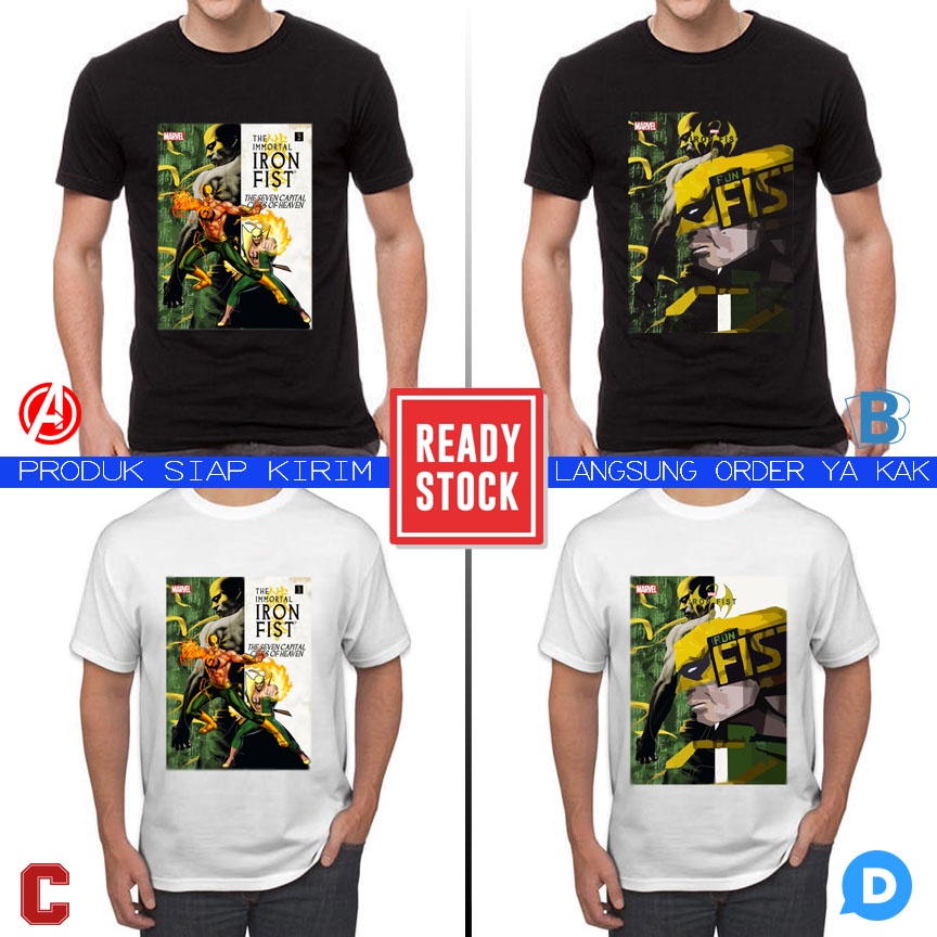 Kaos Immortal Iron Fist Casual Tshirt Bahan Katun