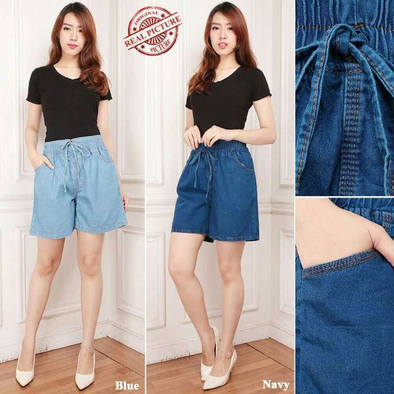 TRIVELA - SUMMER HOTPANTS / FIT XXL / MODEL KOREA CELANA PENDEK JEANS WANITA / HOT PANTS WANITA / HO