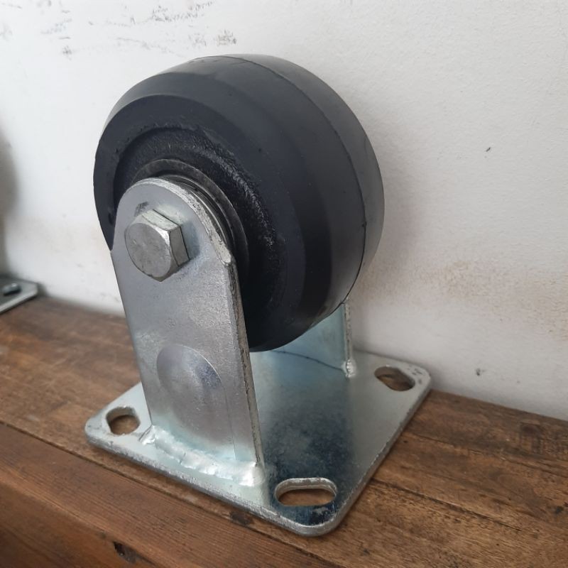 RODA TROLLEY TROLI BESI KARET HEAVY DUTY 4 INCH MATI