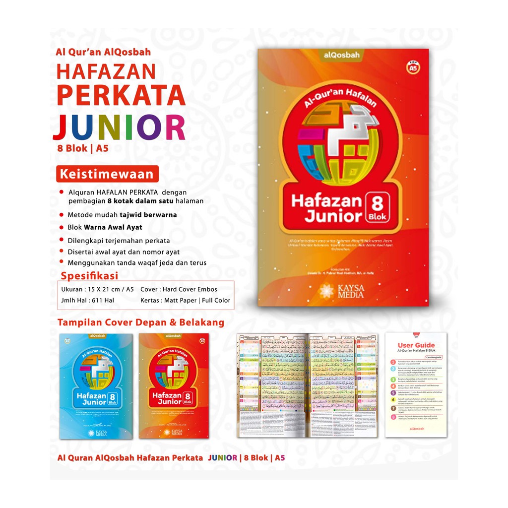 kitab alquran promo / AL QURAN HAFAZAN JUNIOR A5 TERJEMAH TAJWID FC KERTAS METPAPER 8 KOTAK