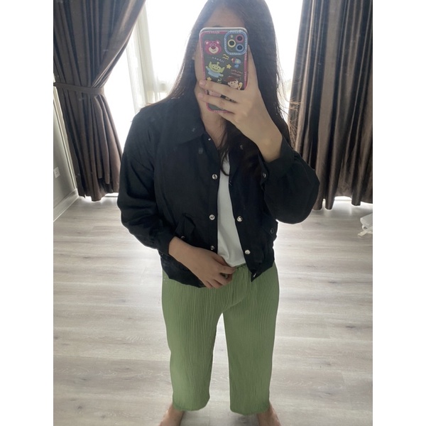 Jaket Outer Crop Korea Wanita Black