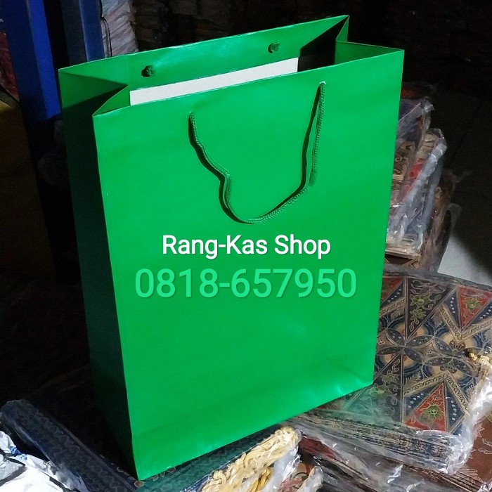 

(TERLARIS) Paperbag HIJAU Folio karton Duplex Tebal