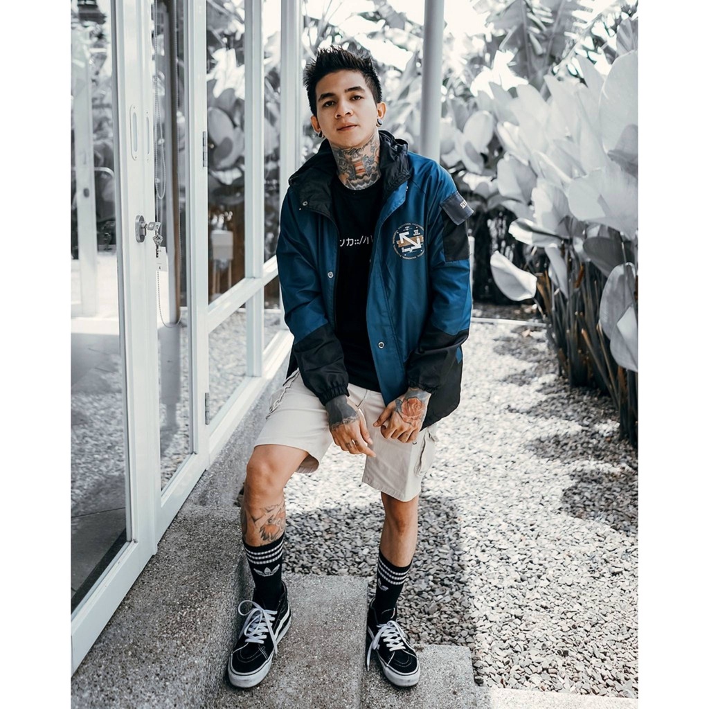 Jaket Outdoor Casual  SLVHX Blue Black - Jacket  Parasut Pria Murah Keren