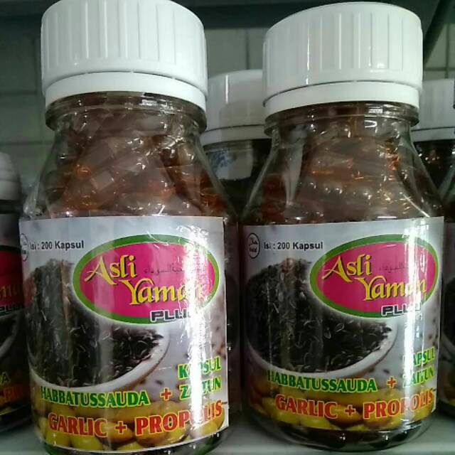 Asli yaman habbatussauda 4 in 1 plus garlic 200 kapsul