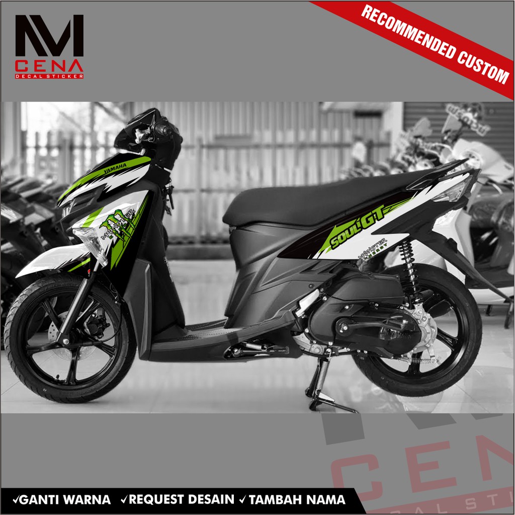Sticker Decal Soul GT 125 Full Body, Sticker Mio Soul GT 125 Striping Soul GT 125 MONSTER