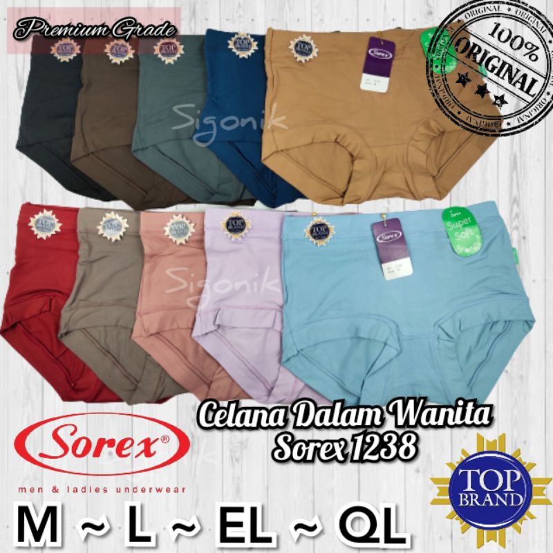 Original CD Celana Dalam Wanita Sorex 1238 M L EL QL SUPER SOFT Premium Big Size Lembut