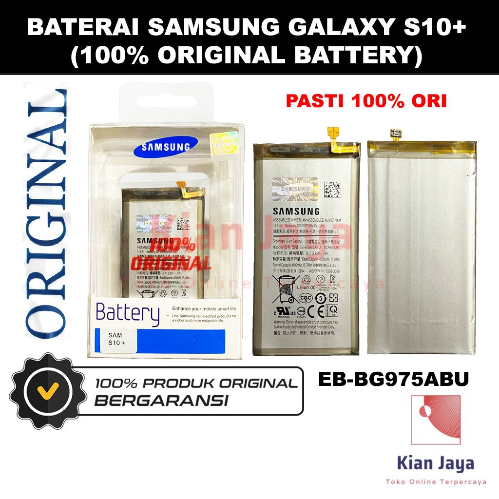 [Garansi 100% Ori] Baterai Samsung Galaxy S10 Plus / G975 Batre Battery Hp S10+ EB-G975ABU Original