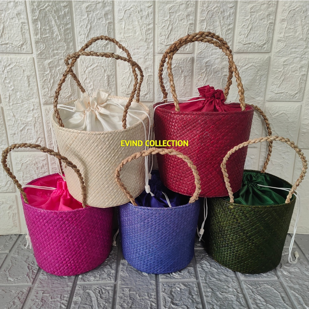 Tas Hampers Anyaman Pandan Isi 2 Toples Keranjang Parcel Anyaman Lebaran