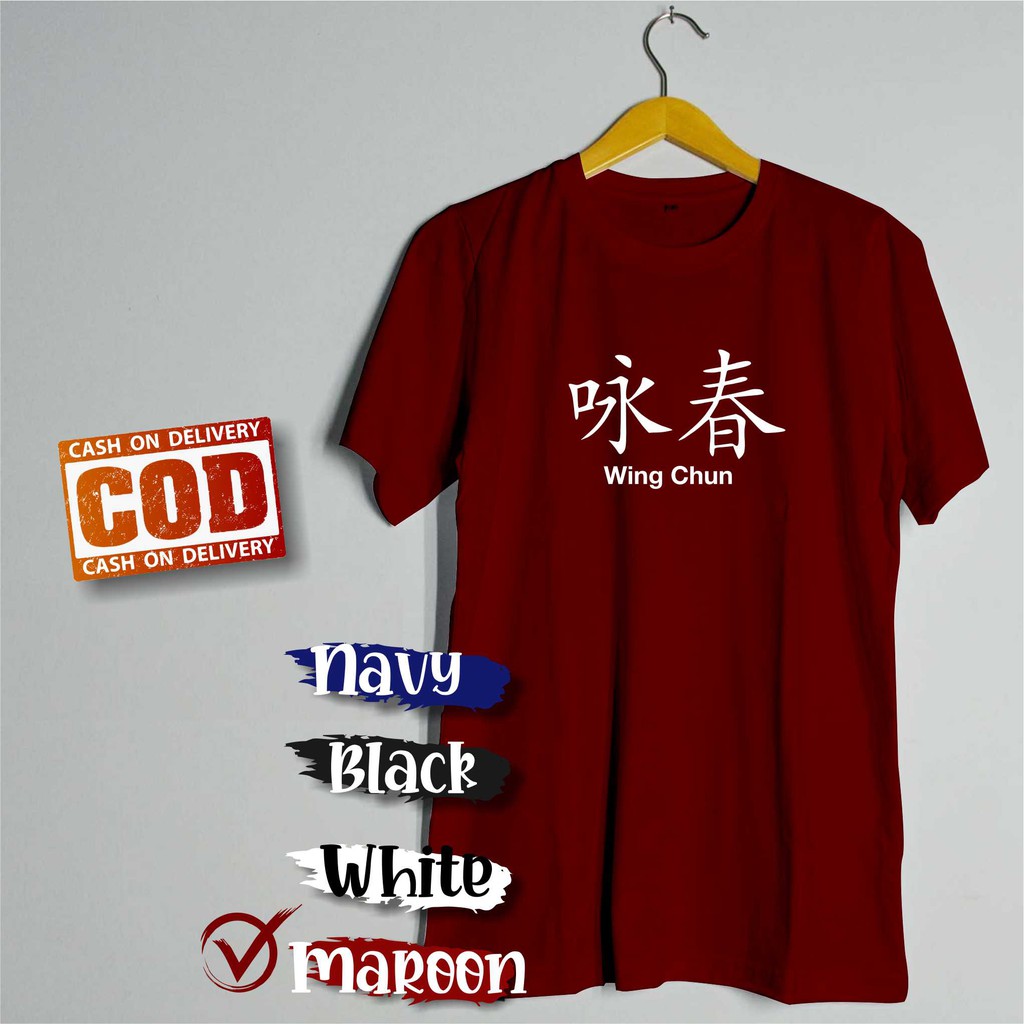 kaos distro tulisan jepang wing chun / murah terlaris/ keren kece / baju pria wanita