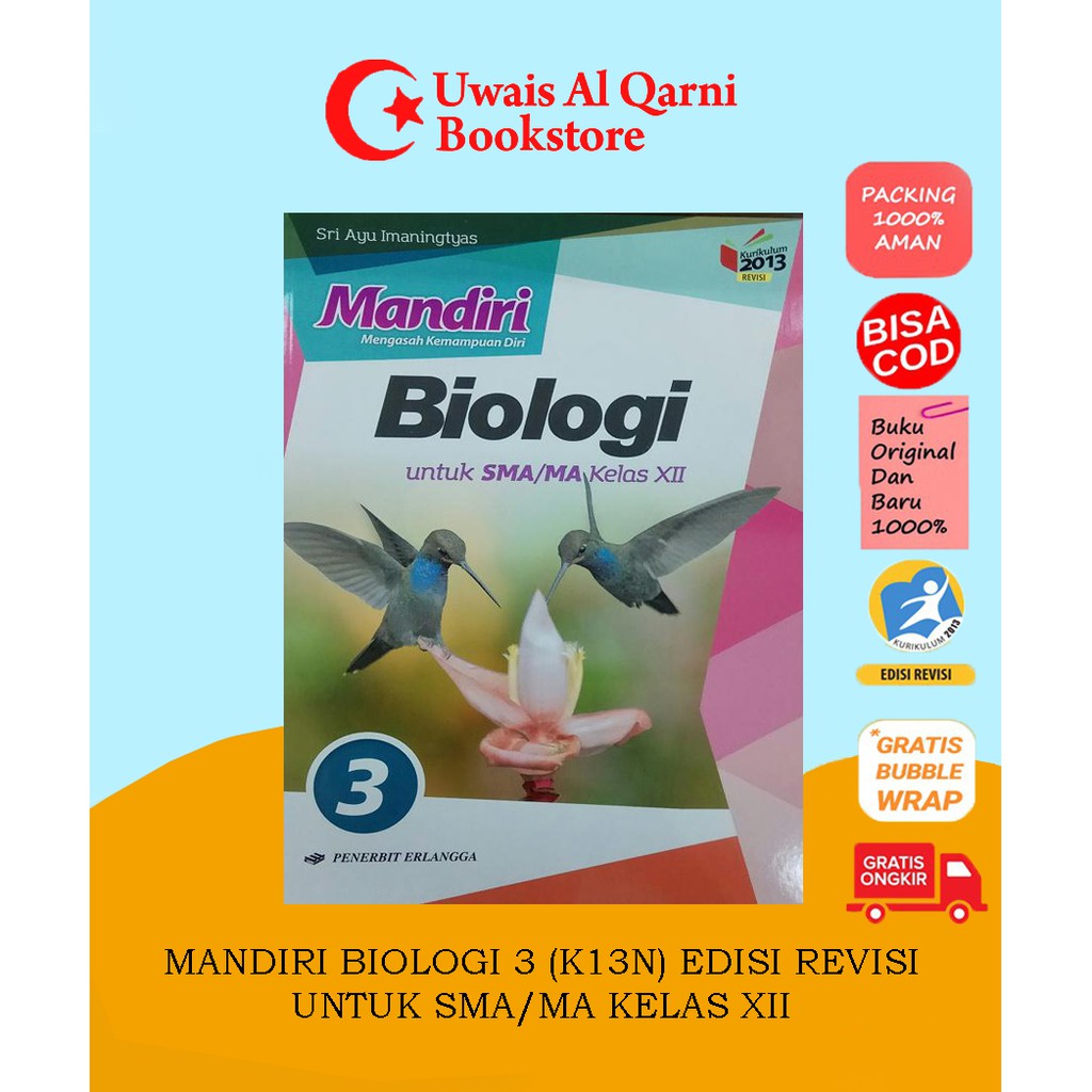 BEST SELLER MANDIRI BIOLOGI 3 UNTUK SMA/MA KELAS XII - ERLANGGA