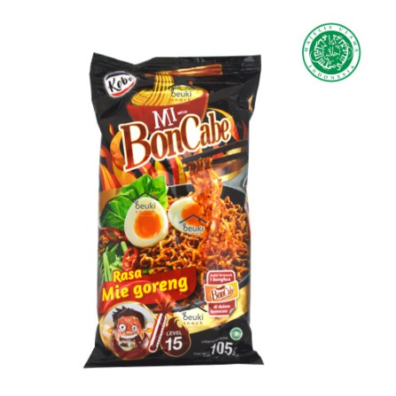 ECERAN Mie Instan BonCabe Rasa Mie Goreng Level 15 Termasuk BonCabe Sambal Tabur Pedas Gila - 105gr