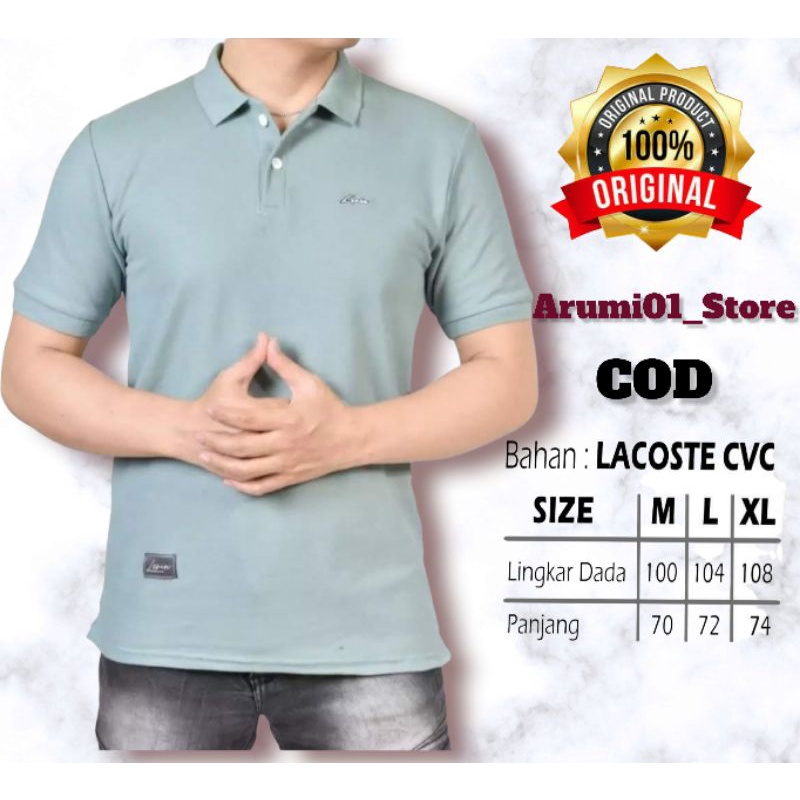POLO SHIRT PRIA DEWASA LACOSTE PREMIUM ORIGINAL / KAOS POLOS KRAH LENGAN PENDEK