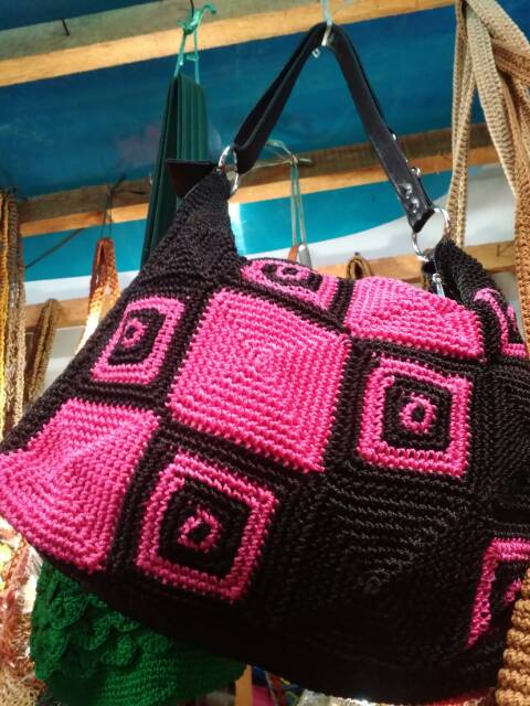 Tas Rajut Kerja / Hobo Bag Ukuran Besar Harga Murah