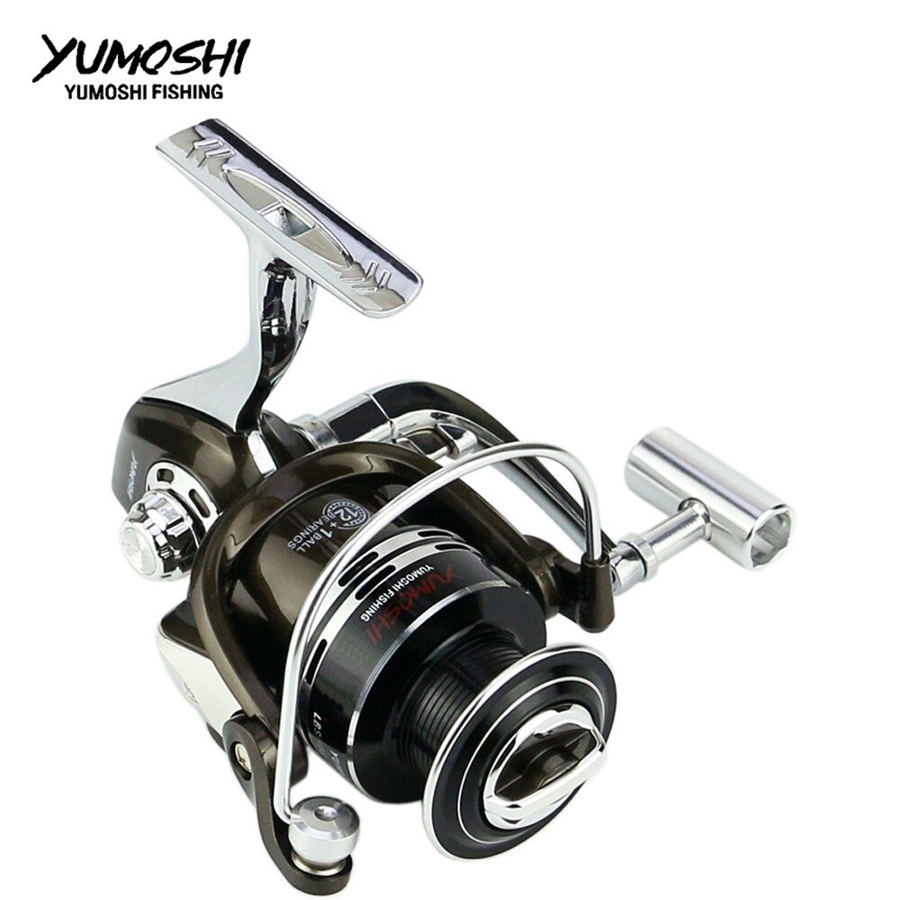 YUMOSHI BY1000 Reel Pancing Spinning 12+1 Ball Bearing 5.5:1 - Black