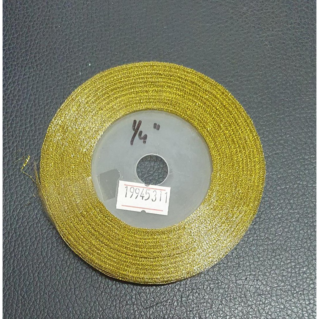 

Pita Glitter Metalik Emas Gold 1/4 Inch
