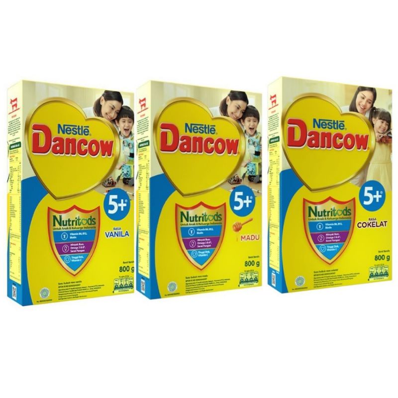 Dancow 5+ Rasa Madu Vanila Cokelat 5-12 Tahun Box  800gr