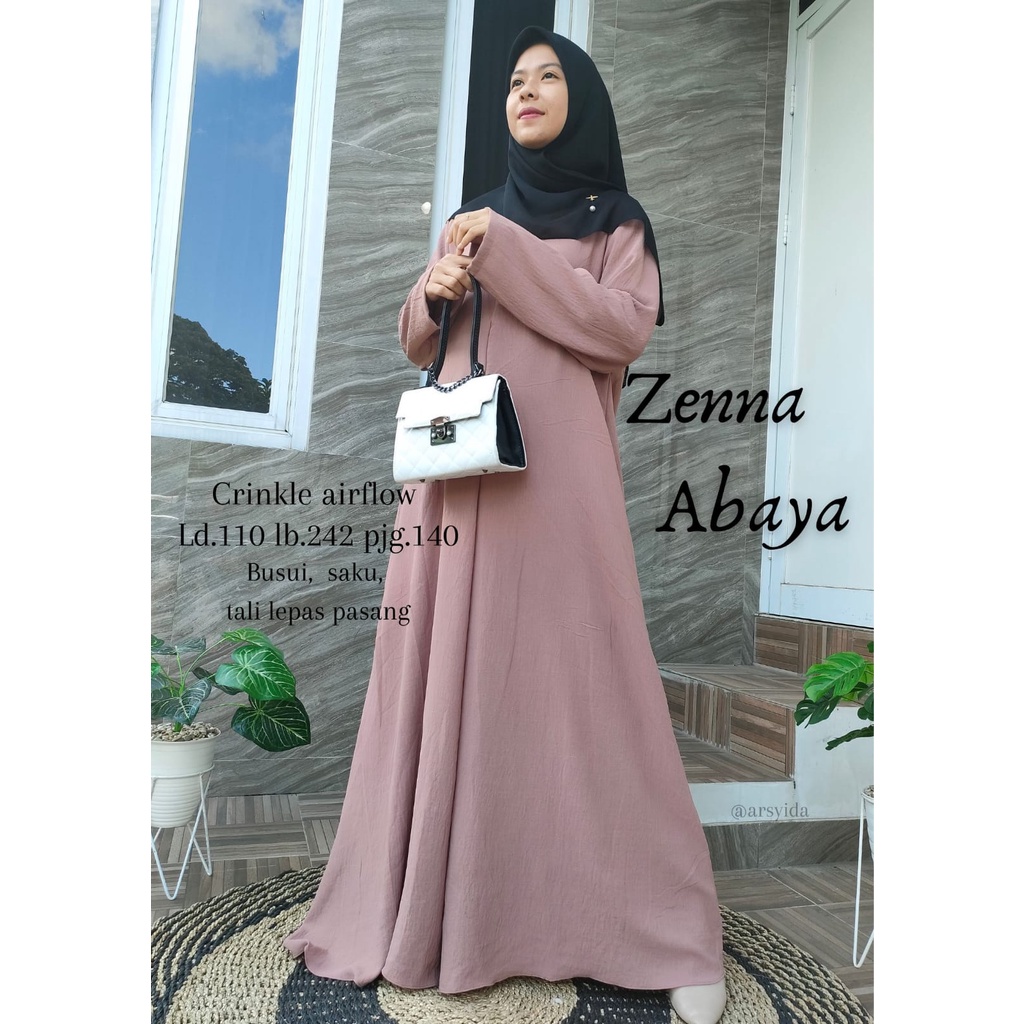 Abaya Gamis Crinkle Airflow Premium / Abaya Arab Terbaru / Abaya Polos Terlaris