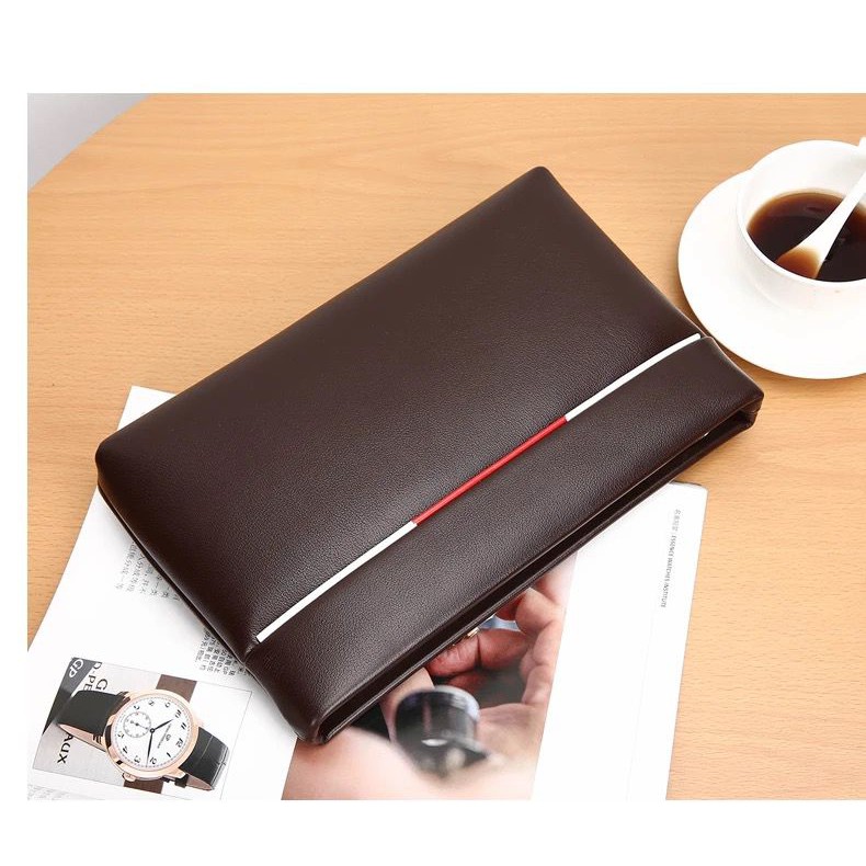 Handbag Pria Clucth Kulit PU Leather Men's Business - Dompet Besar Pria