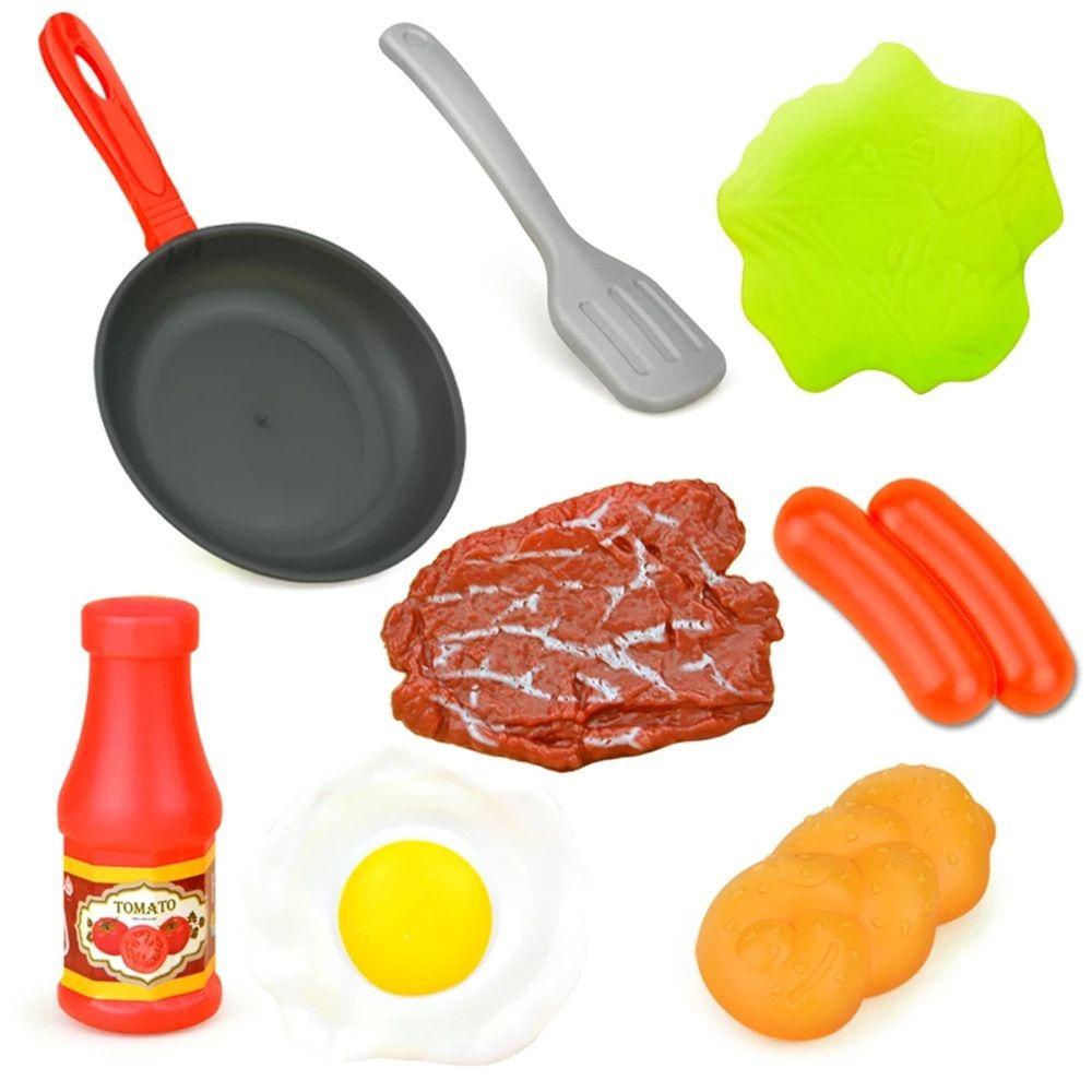 R-flower 8Pcs / Set Mainan Simulasi Hot Dog / Steak / Sayuran Untuk Anak Bermain Peran