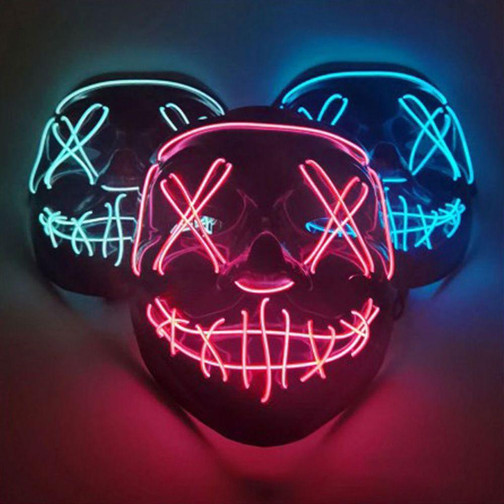 Top Halloween protectionFashion Cosplay Props Gaun Halloween Topeng Lampu LED
