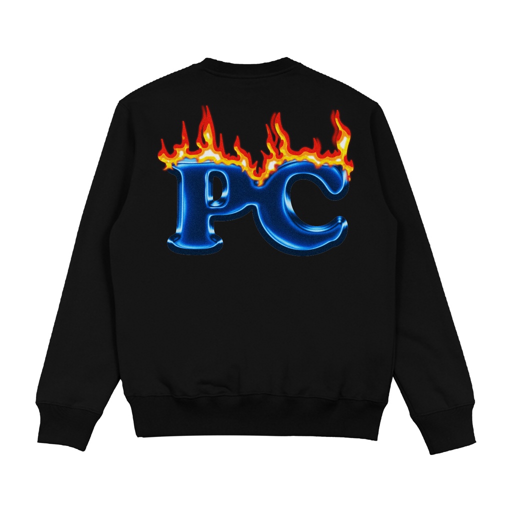 Public Culture - Flamed Sweater - Black