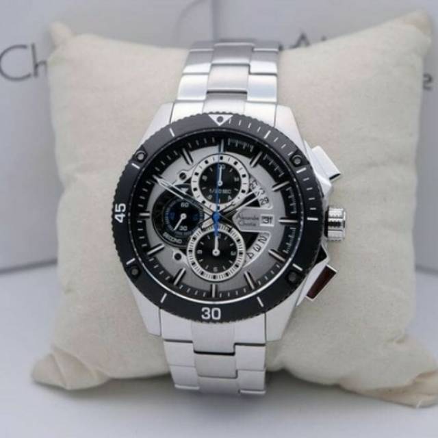 Jam Tangan Pria Alexandre Christie AC 6465 Silver Black