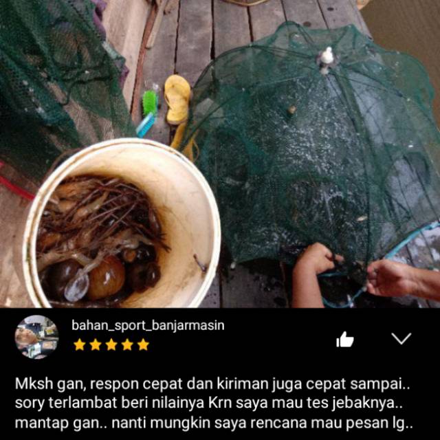 Bubu ikan Lipat Bubu Bulat Perangkap ikan / jebakan jala ikan Kepiting Udang Automatis 8 Lubang