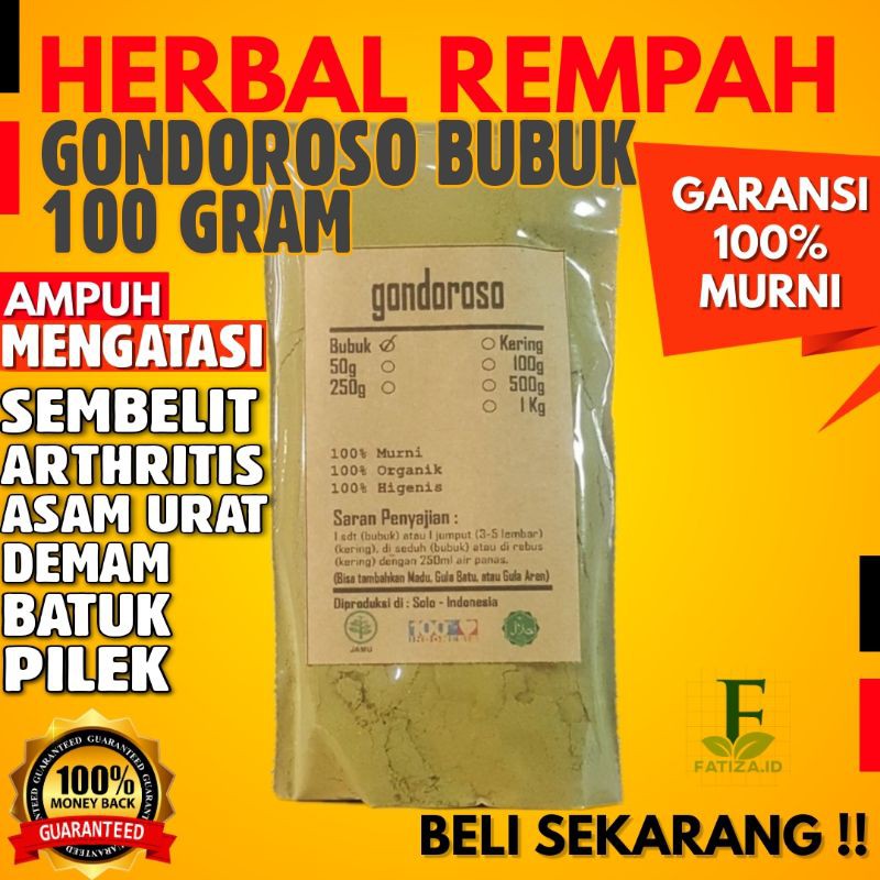 

GANDARUSA GONDOROSO BUBUK 100 GRAM - Justicia gendarussa - MURNI