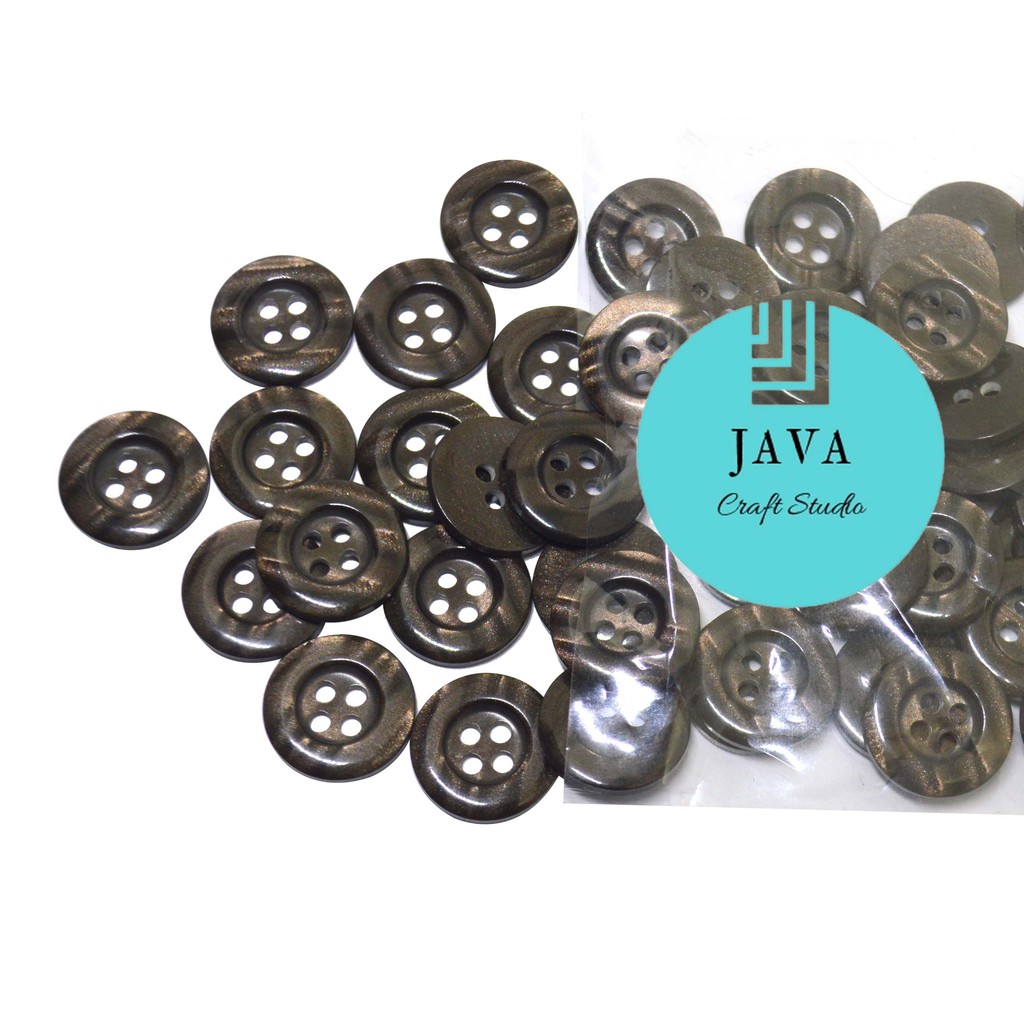 KANCING JAS COKLAT 15 MM PER 144 PCS KC JAS 15 COKLAT OT