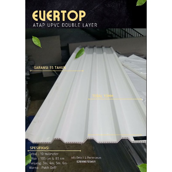 ATAP ALDERON MERK EVERTOP PANJANG 3 METER