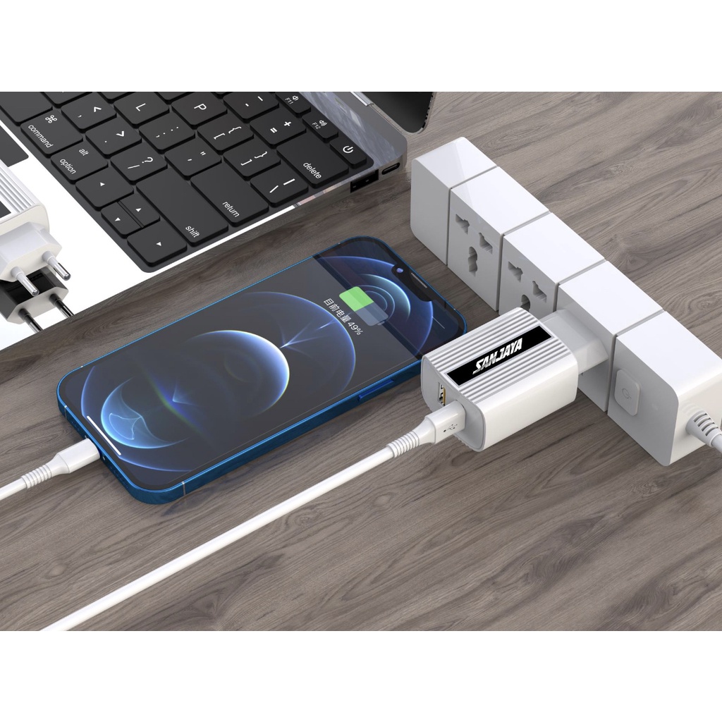 Sanjaya Adaptor Charger 2 USB 2.4A Fast Charging / Kepala Charging