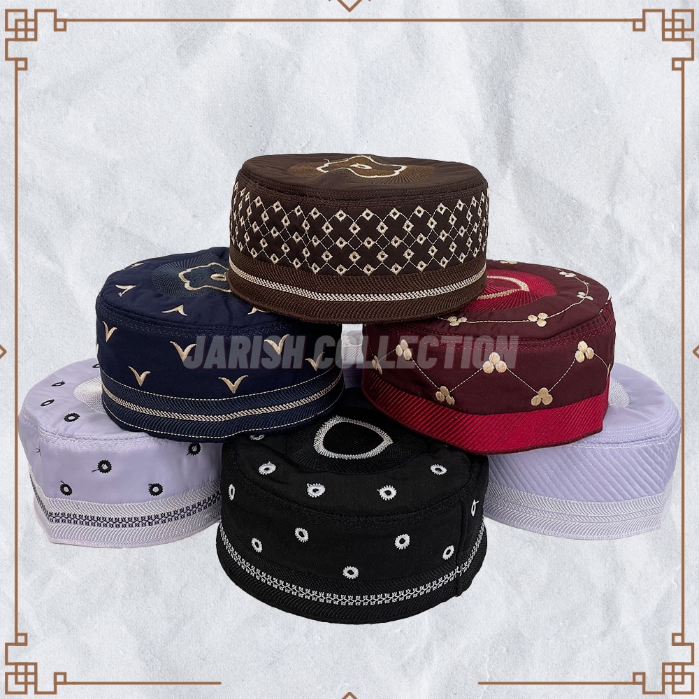 Peci MADINAH BUGIS Haji Kopiah Medina Santri Pesantren Dewasa Anak Laki Motif Model Bordir Kopyah Solat Hitam Putih Biru Dongker Navy Marun Coklat Polos Kopeah Pria Sholat Bulat Bundar Bulet Murah Original Ori Kopia Mekah Mekkah Motip Madina Arab Saudi