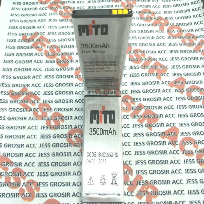 Baterai Battery Double Power MITO A82 Plus Pin Rata Panjang BA00126