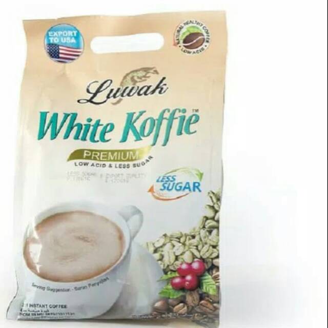 LUWAK WHITE COFFEE PREMIUM LESS SUGAR  10 SACHET