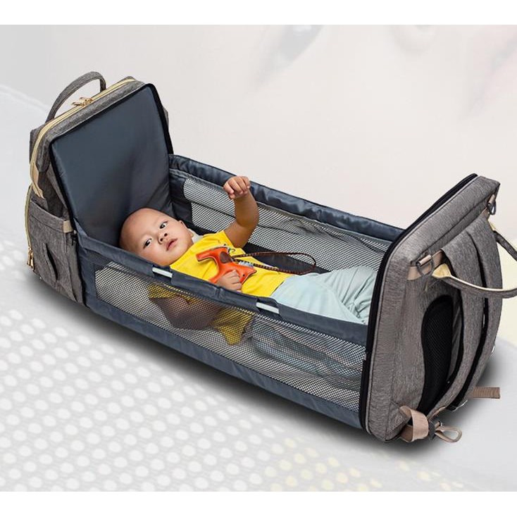 Anelo 2 IN 1 BABY BED BOX BAG Tas Kasur Bayi Diaper Bag Multifungsi Anello CANVAS ANTI AIR IMPORT