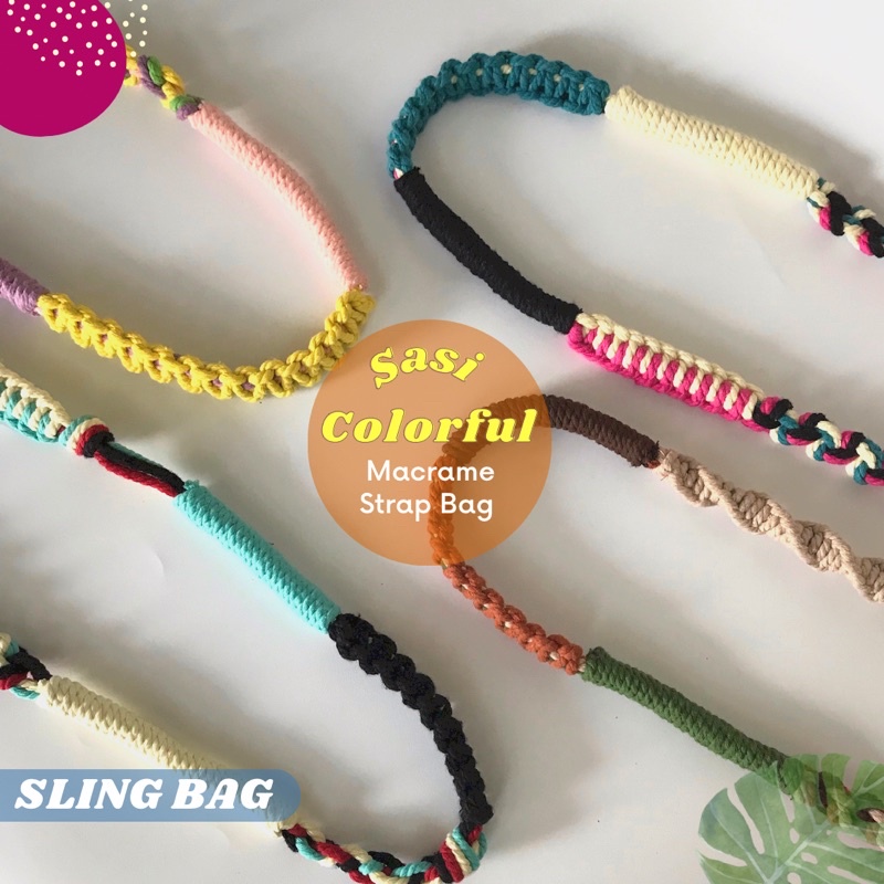 [READY STOCK] Sasi Colorful Macrame Strap Bag / Tali Tas / Strap Bag Puffy Bag