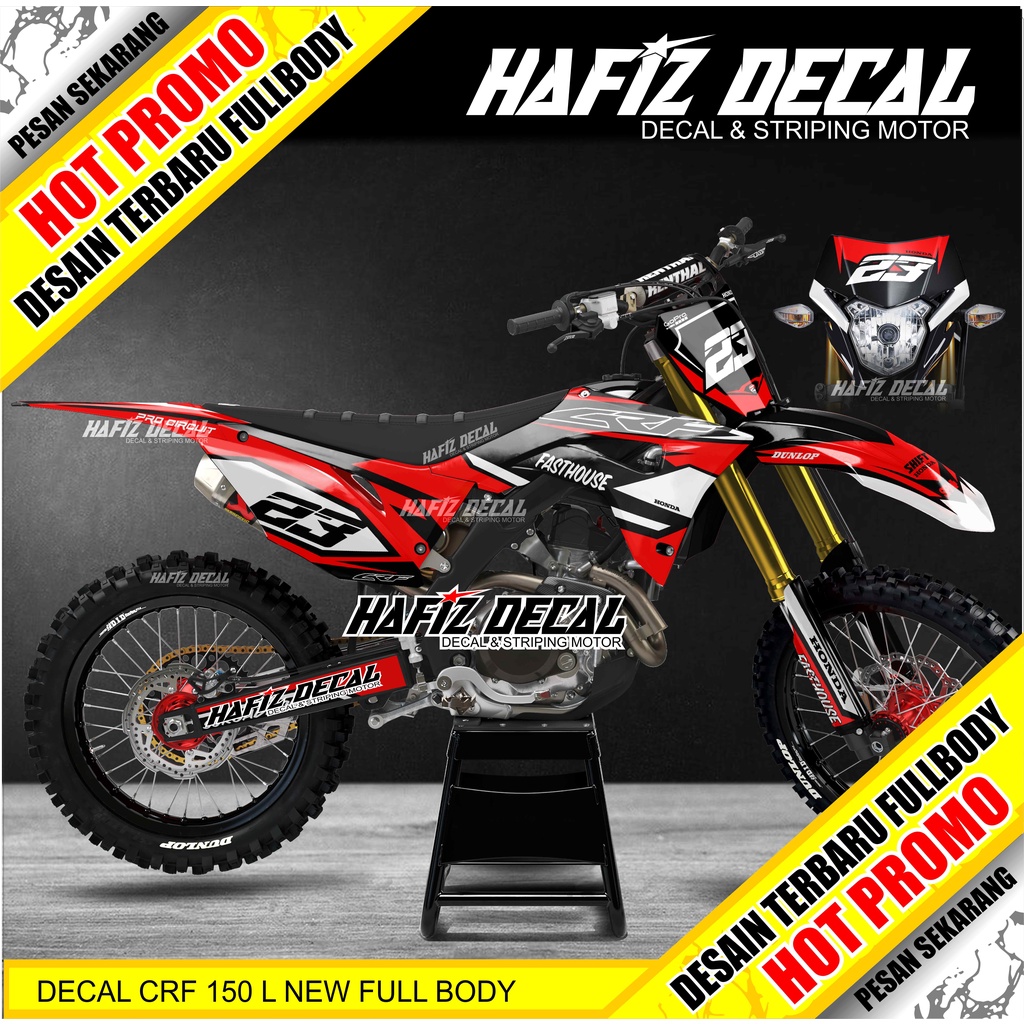 DECAL CRF 150 L FULL BODY, DECAL CRF 150 L, DECAL CRF 150 FULL BODY, DECAL CRF 150 L FULL BODY HITAM