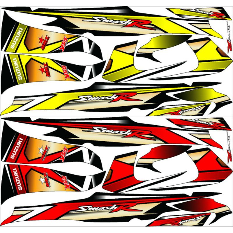 READY STOK BISA COD striping hampir full bodi sticker SMASH 110 LAMA SMASH KARBU OLD SMASH 2000-2006
