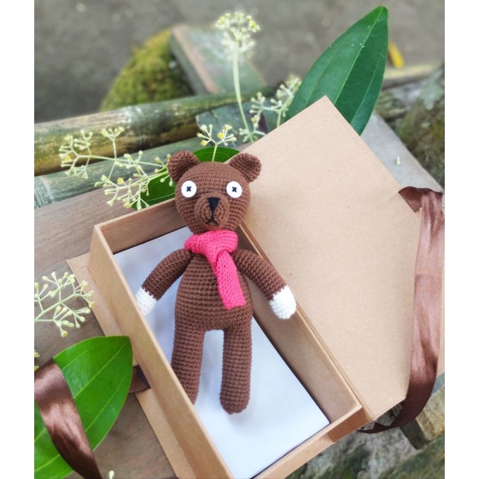 kado ultah, kado wisuda, kado lahiran, kado nikahan Boneka rajut Teddy bear Mr Bean