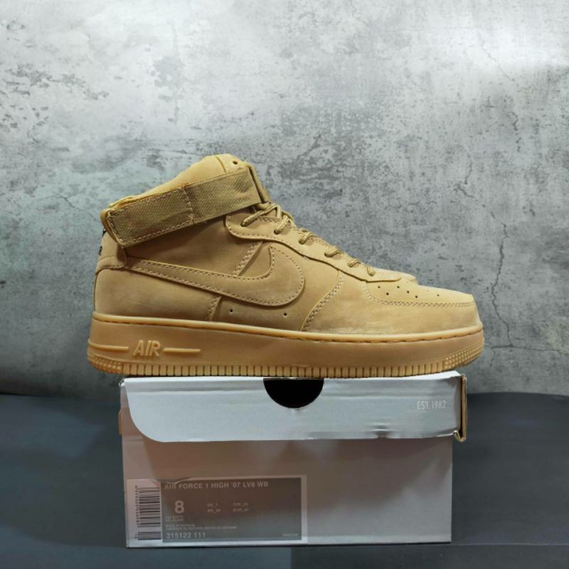 sepatu sneakers Nike air Force 1 mid wheat