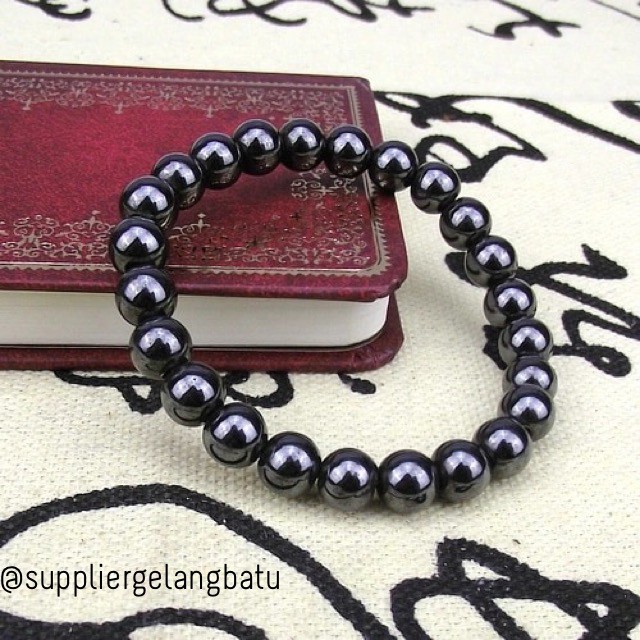 gelang batu blustin hematite untuk peredaran darah natural best seller