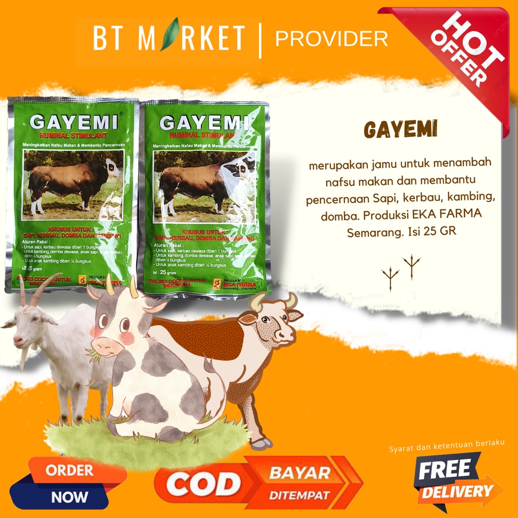 Gayemi Eka Farma obat menambah nafsu makan hewan ternak sapi kambing domba Eka Farma