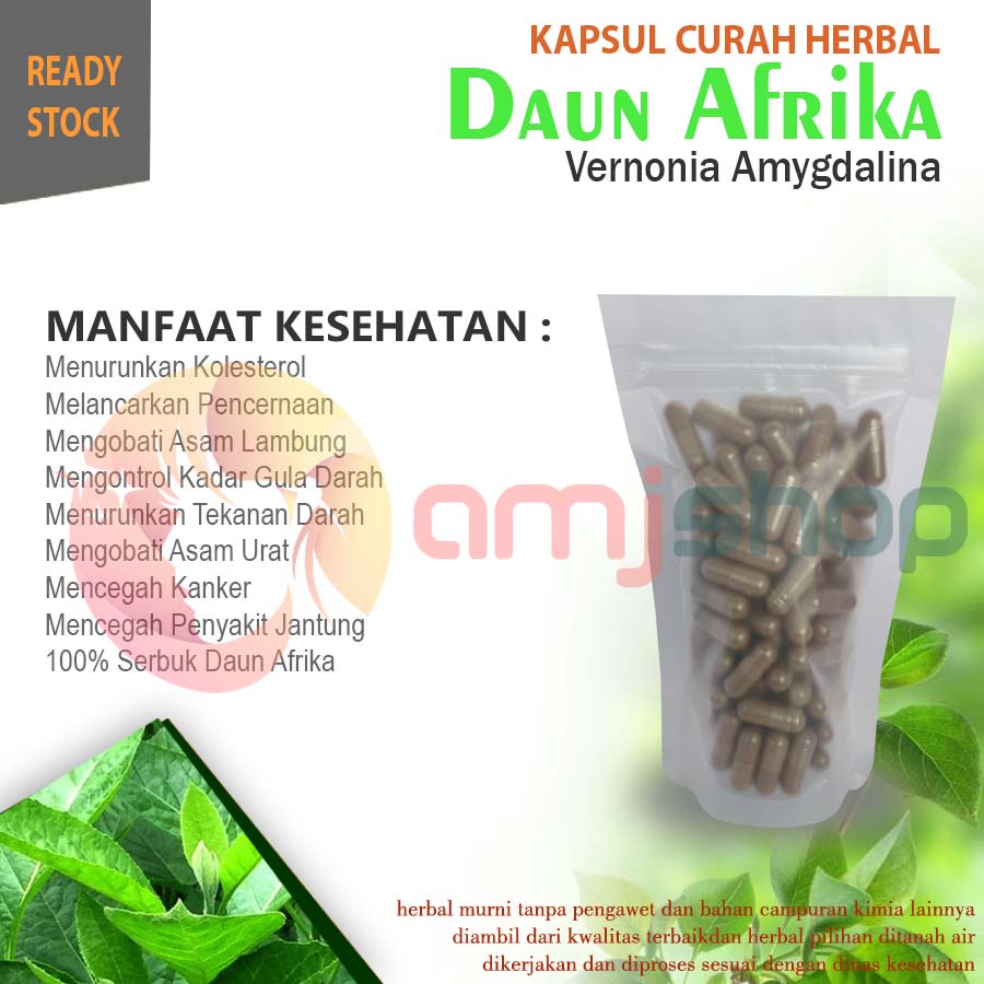 

KAPSUL CURAH HERBAL DAUN AFRIKA Manfaat Kesehatan Kolesterol Pencernaan Asam Lambung Kadar Gula Darah Tekanan Darah Asam Urat Kanker Penyakit Jantung Demam Malaria