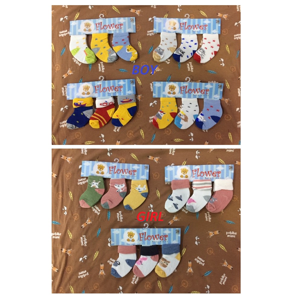 (NEW) Kaos Kaki Bayi 3 IN 1 FLOWER SNI / Winteku CBKS