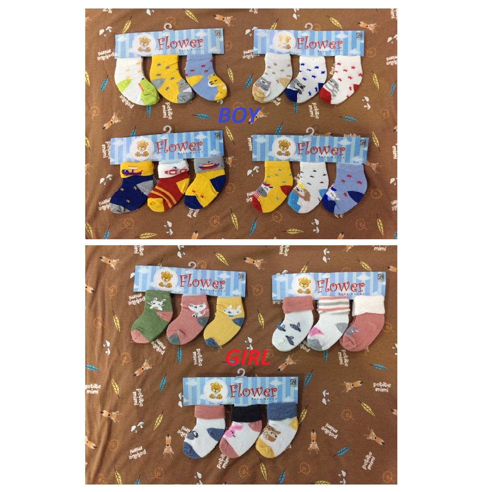 (NEW) Kaos Kaki Bayi 3 IN 1 FLOWER SNI / Winteku CBKS