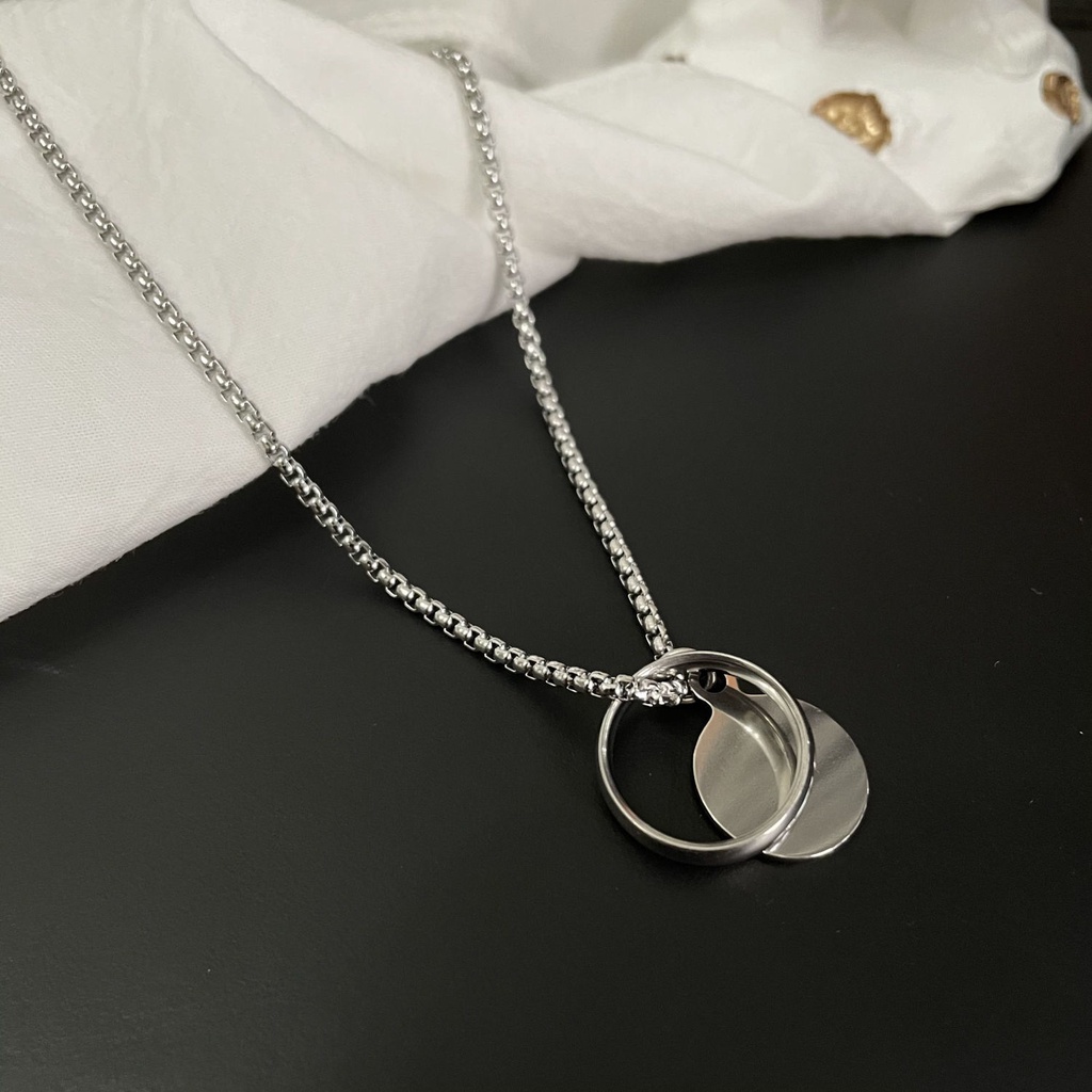 Baru Wang Yibo cincin yang sama gaya sterling silver kalung in ketidakpedulian tren titanium steel h